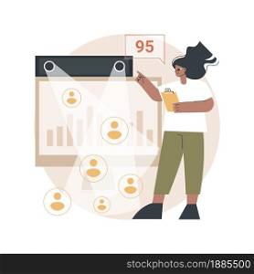 People counter system abstract concept vector illustration. Counting system, visitors recording technologies, people counter sensor, retail traffic report, counting solution abstract metaphor.. People counter system abstract concept vector illustration.