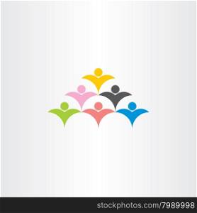 people crowd audience logo vector icon group