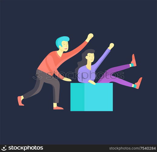 People enjoying their hobbies. Vector character. Colorful flat concept illustration.. People enjoying their hobbies. Vector character. Colorful flat