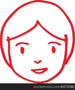 People face icon avatar hand draw sign design