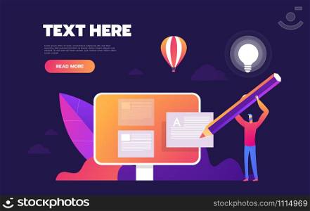 People fill out a form via mobile application. Online application. Cartoon miniature illustration vector graphic on white background. Web banner.. People fill out a form via mobile application. Online application. Cartoon miniature illustration vector graphic on white background. Web banner