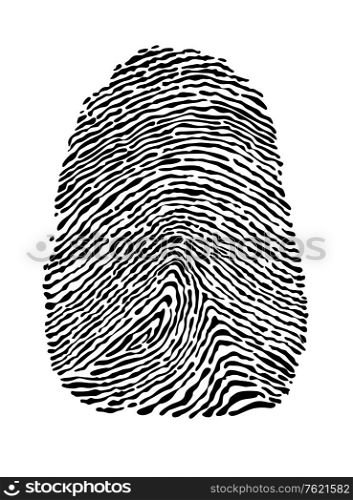 People fingerprint isolated on white background for security concept design