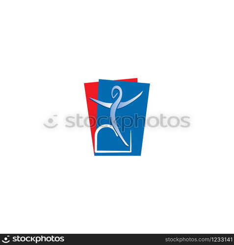 People fitness exercise vector silhouette. Fitness logo. Gymnastics Logo Template. Healthy Sexy body vector.