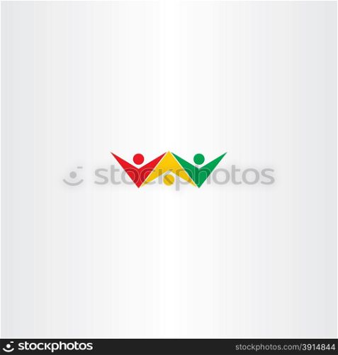 people friends colorful vector logo design unity