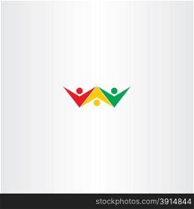 people friends colorful vector logo design unity