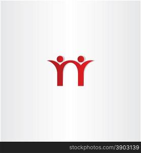 people friends red logo vector design