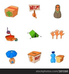 People fugitives icons set. Cartoon illustration of 9 people fugitives vector icons for web. People fugitives icons set, cartoon style
