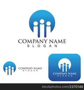 People  group logo, network and social icon vector