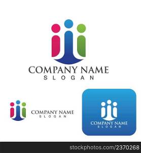 People  group logo, network and social icon vector