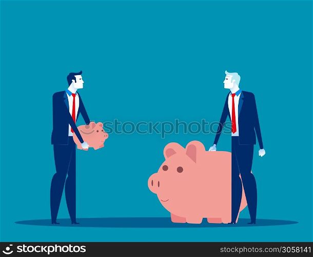 People growing piggy bank with timeline, Concept business vector illustration, Retirement, Planning, Savings.