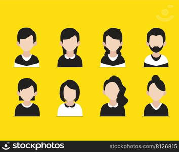 people hairstyle flat icons