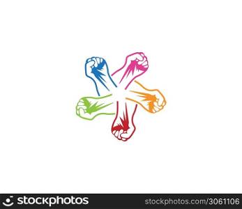 People hand protest logo vector template