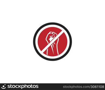 People hand protest logo vector template