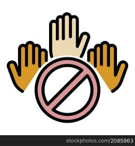 People hands protest icon. Outline people hands protest vector icon color flat isolated. People hands protest icon color outline vector