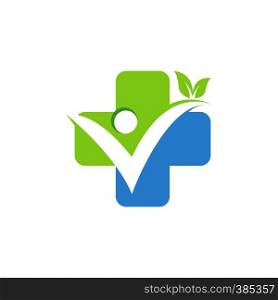 people health plus medical icon logo concept, medicine pharmacy symbol vector design illustration