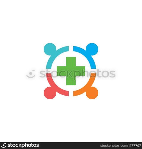 people healthy care logo vector icon illustration design