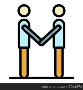 People hold hands icon. Outline people hold hands vector icon color flat isolated. People hold hands icon color outline vector