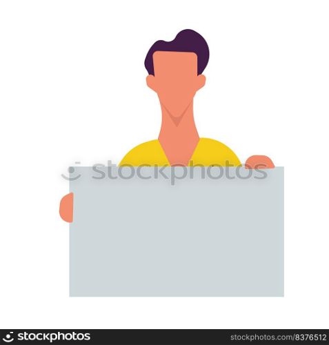 People holding placard vector illustration. Demonstration protest standing character activist with board. Meeting message protester blank and political advertising picket. Announcement human campaign