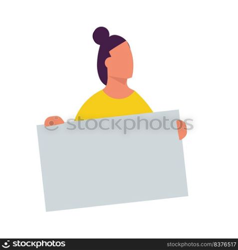 People holding placard vector illustration. Demonstration protest standing character activist with board. Meeting message protester blank and political advertising picket. Announcement human campaign
