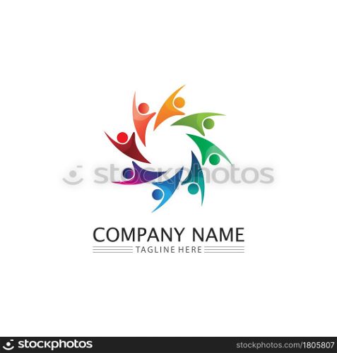 People Icon and star logo work group Vector illustration design