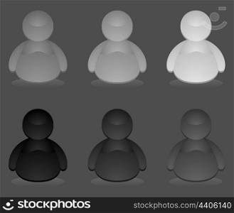 people icon2. Icons of people for web design of grey colour. A vector illustration