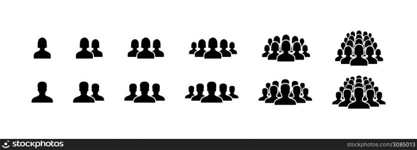 People icons. People vector icons, isolated. People. Man and woman. Business Persons symbols. Team or group icons. Vector illustration