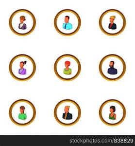 People icons set. cartoon style set of 9 people vector icons for web design. People icons set, cartoon style