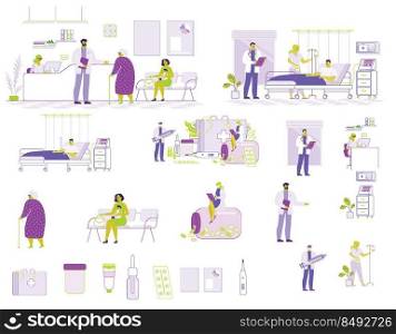people in a hospital vector illustration