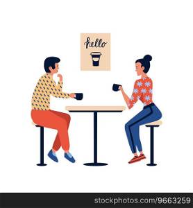 People in cafe couple man and woman relaxing Vector Image