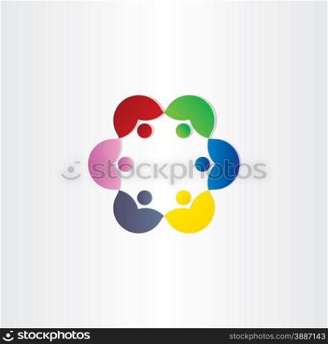 people in circle business meeting icon design