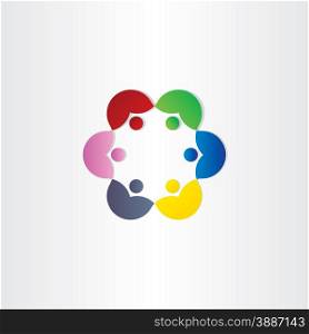 people in circle business meeting icon design