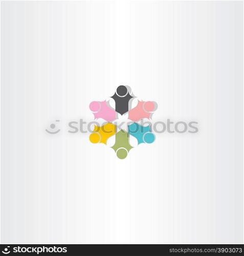 people in circle color logotype element design