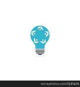 People in light bulb vector design. Corporate business and industrial creative logotype symbol.Brainstorming and teamwork concept.