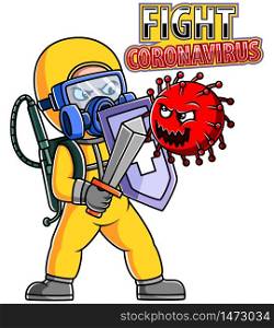 People in Protective Suit or Clothing fight corona virus