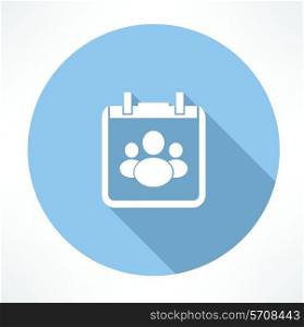 people in the notebook icon. Flat modern style vector illustration