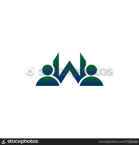 people initial W logo template