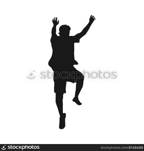 people jumping happily icon vector illustration design