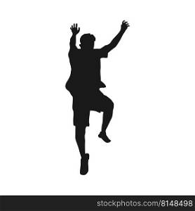 people jumping happily icon vector illustration design