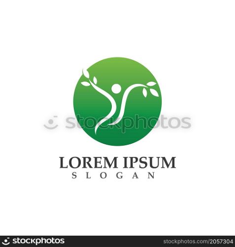 people leaf green nature health logo and symbols