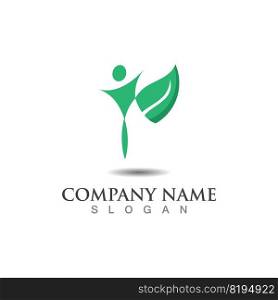 People leaf logo abstract nature design Vector Image template