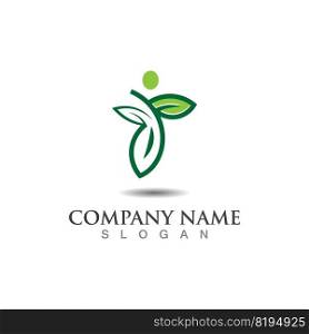 People leaf logo abstract nature design Vector Image template