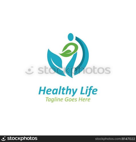 People leaf wellness logo abstract nature design Vector Image template