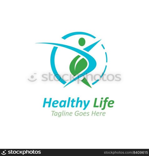 People leaf wellness logo abstract nature design Vector Image template