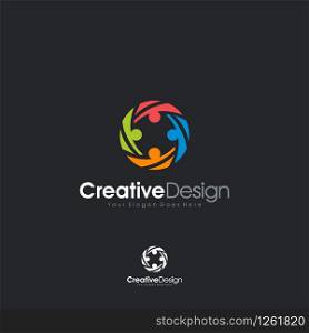 People Logo Circle Letter O Concept logo Creative Design