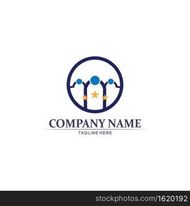 People logo, Team, Succes people work, Group and Community, Group Company and Business logo vector and design Care, Family icon Succes logo