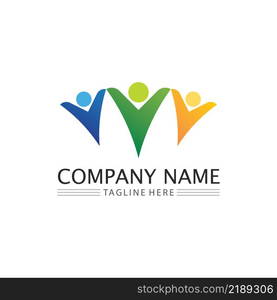 People logo, Team, Succes people work, Group and Community, Group Company and Business logo vector and design Care, Family icon Succes logo