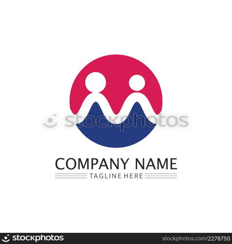 People logo, Team, Succes people work, Group and Community, Group Company and Business logo vector and design Care, Family icon Succes logo