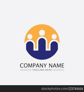 People logo, Team, Succes people work, Group and Community, Group Company and Business logo vector and design Care, Family icon Succes logo