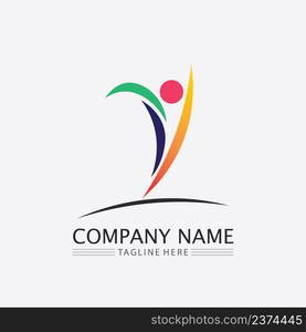 People logo, Team, Succes people work, Group and Community, Group Company and Business logo vector and design Care, Family icon Succes logo