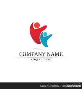 People logo, Team, Succes people work, Group and Community, Group Company and Business logo vector and design Care, Family icon Succes logo